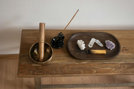 zen decor with crystals
