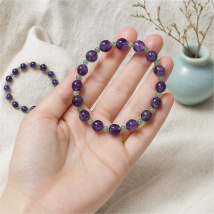 Amethyst & Hetian Jade Bracelet – Restful Sleep Energy