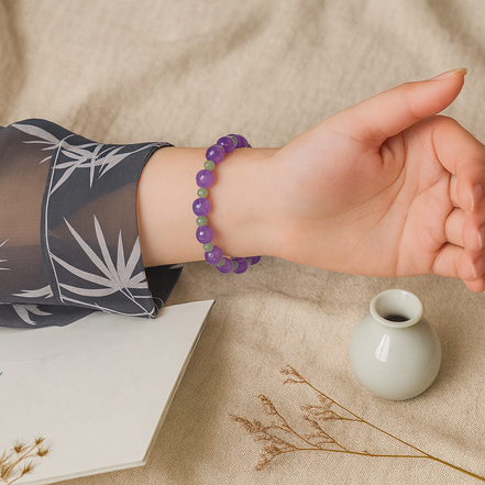 Amethyst & Hetian Jade Bracelet – Restful Sleep Energy