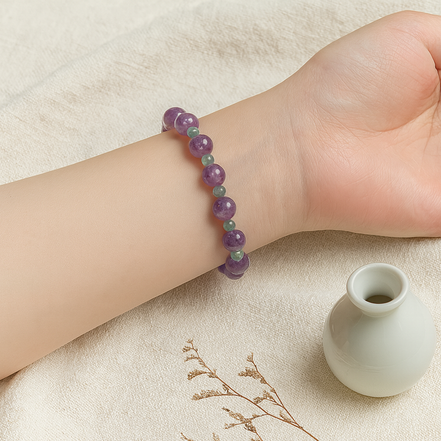 Amethyst & Hetian Jade Bracelet – Restful Sleep Energy
