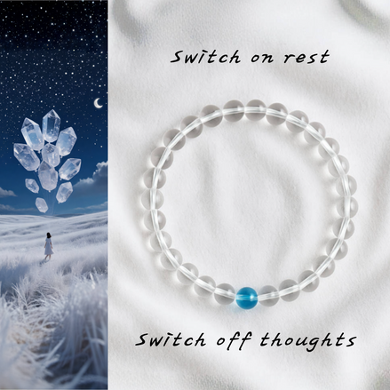 Clear Quartz & Aquamarine Sleep Bracelet – Stillness & Emotional Reset