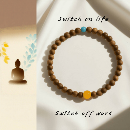 Premium Agarwood & Turquoise Bead Bracelet – Serene Night Ritual