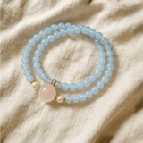 Aquamarine & Rose Quartz Double Bracelet – Emotional Calm Sleep