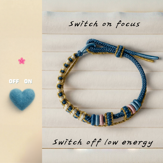 Blue Thread Peach Blossom Bracelet – Motivation & Positive Energy