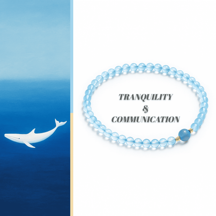 Aquamarine Moonstone Bracelet – Tranquil Voice & Emotional Flow