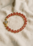 Strawberry Quartz & Gray Moonstone Bracelet – Nighttime Serenity