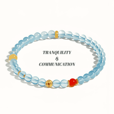 Aquamarine Amber Bracelet – Fortune Flow & Rooted Joy