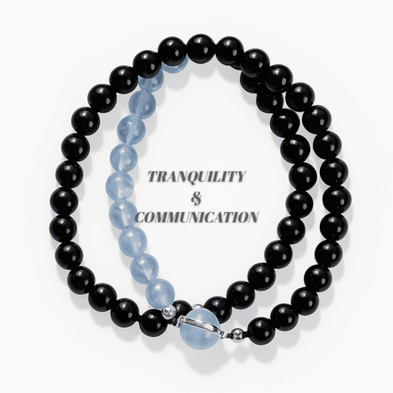 Aquamarine Obsidian Bracelet – Intuition & Grounded Power