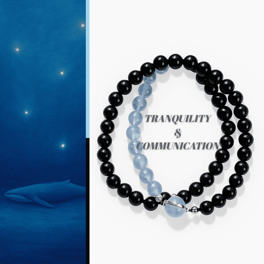 Aquamarine Obsidian Bracelet – Intuition & Grounded Power