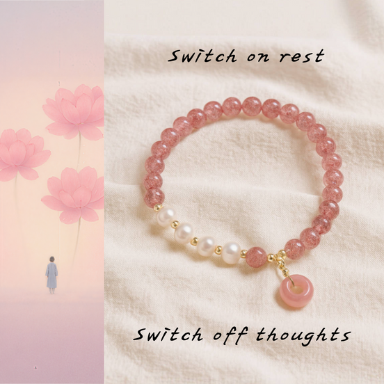 Strawberry Quartz & Garnet Bracelet – Romantic Calm Sleep