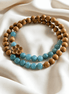 Vintage-Inspired Blue Jade & Sandalwood Peach Blossom Bracelet – Romance & Inner Ease