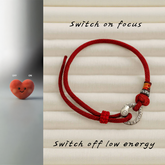 Sterling Silver Snake Knot Red Thread Bracelet – Focus & Fortune