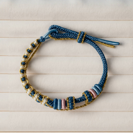Blue Thread Peach Blossom Bracelet – Motivation & Positive Energy