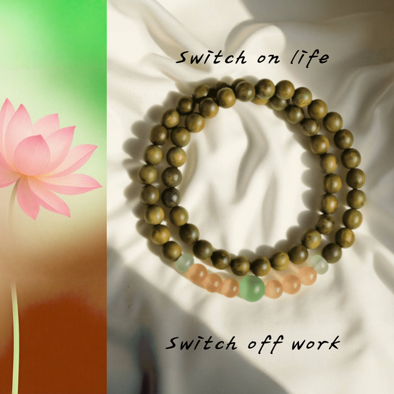 Green Sandalwood & Cat’s Eye Stone Buddha Bracelet – Gentle Evening Unwind
