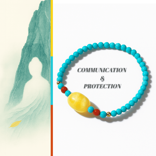 Amber & Turquoise Bracelet – Grounded Abundance & Spiritual Flow