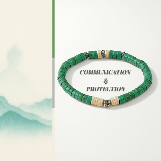 White-Green Turquoise Bracelet – Balanced Strength & Protection