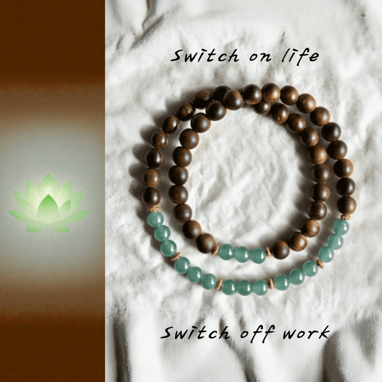 Premium Agarwood & Jade Double-Layer Bracelet – Mindful Luxury