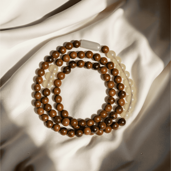 Hetian Jade & Golden Sandalwood Multi-Layer Bracelet – Evening Calm Ritual