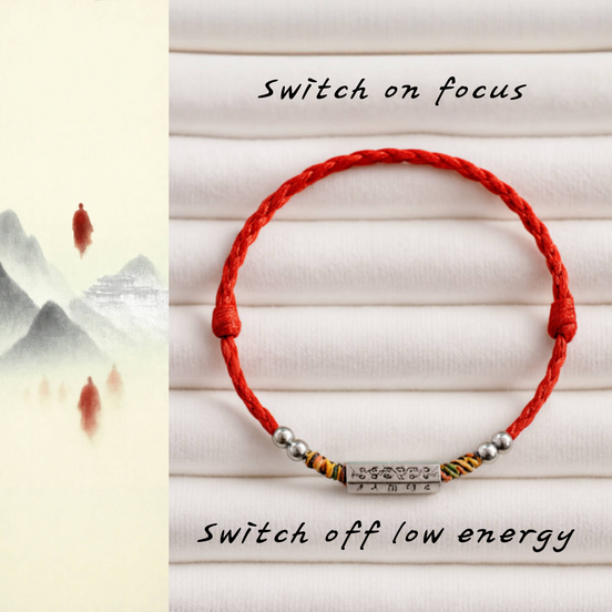 Tibetan Mantra Red Thread Bracelet – Protection & Resilience
