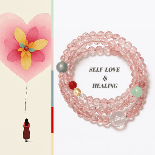 Strawberry Quartz Chalcedony Bracelet – Emotional Healing & Gentle Love