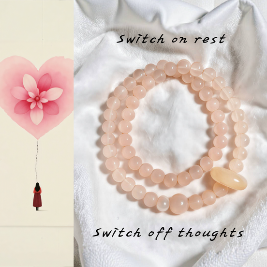 Rose Quartz & Pearl  Double Bracelet – Calm Emotional Balance