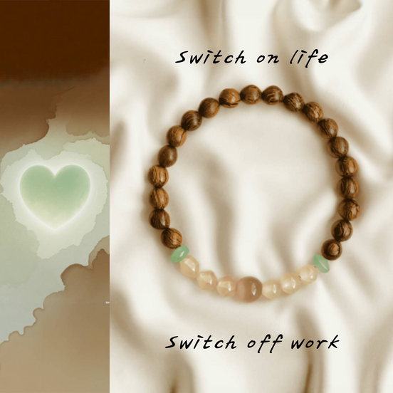 Golden Sandalwood & Green Dongling Jade Bracelet – Emotional Stability