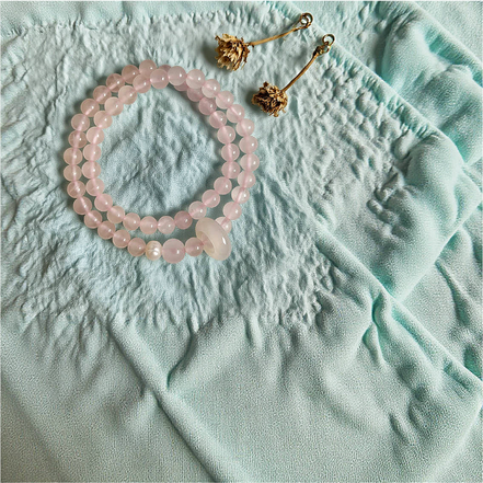 Rose Quartz & Pearl  Double Bracelet – Calm Emotional Balance