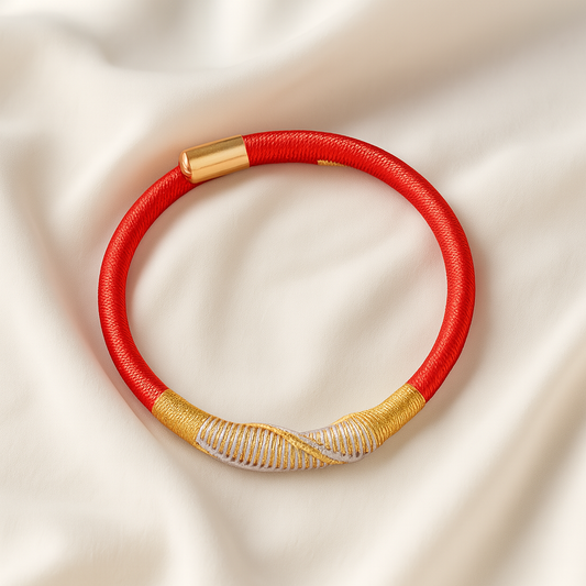 Red String Dragon Weave Bracelet – Symbolic Talisman for Protection, Luck & Renewal