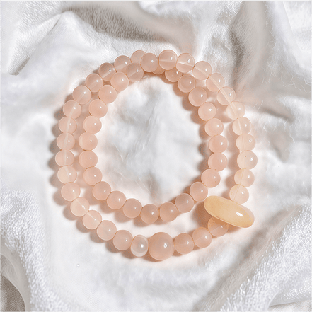 Rose Quartz & Pearl  Double Bracelet – Calm Emotional Balance
