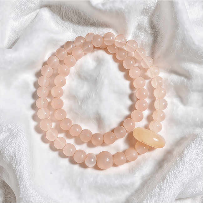 Rose Quartz & Pearl  Double Bracelet – Calm Emotional Balance
