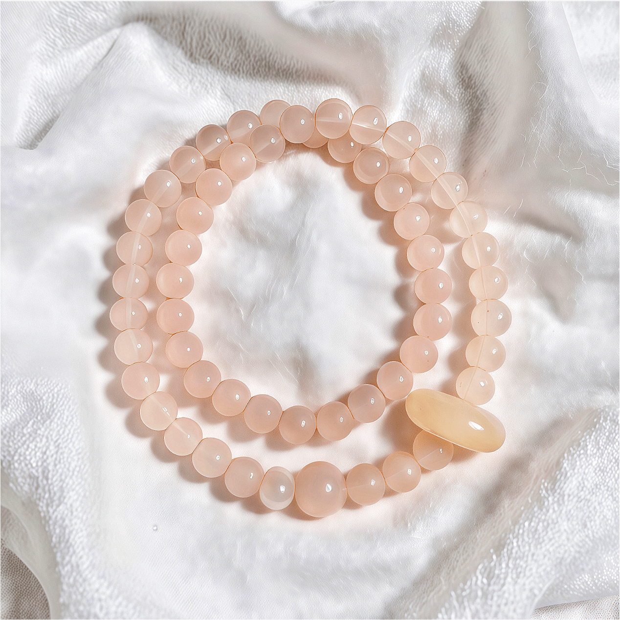 Rose Quartz & Pearl  Double Bracelet – Calm Emotional Balance