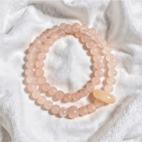 Rose Quartz & Pearl  Double Bracelet – Calm Emotional Balance