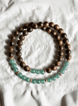 Premium Agarwood & Jade Double-Layer Bracelet displayed on a soft background, combining natural green jade and aromatic agarwood beads, ideal for mindful unwinding in off mode.